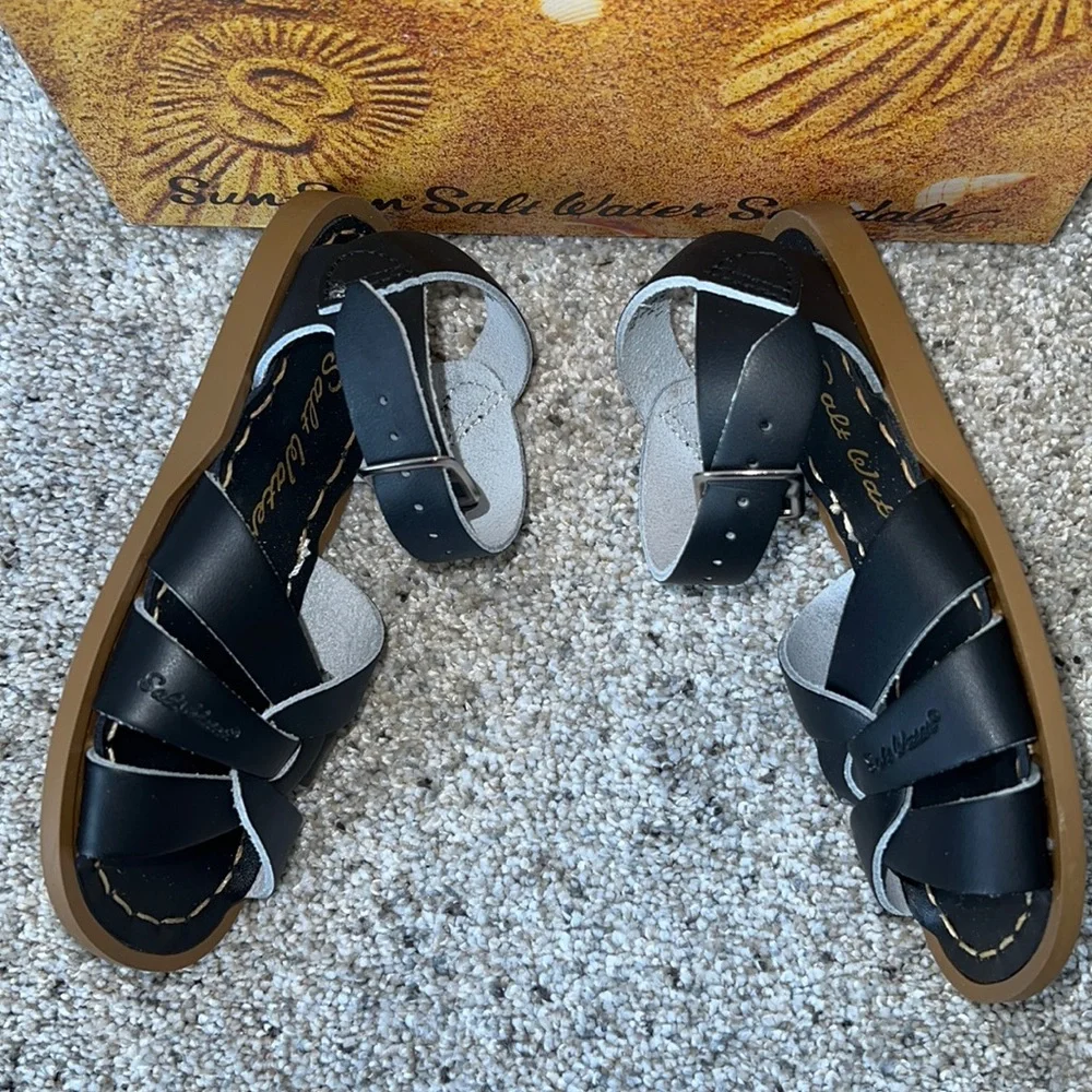 AUTH NIB Salt Water the Original Sandal Toddler Little Kids BLACK